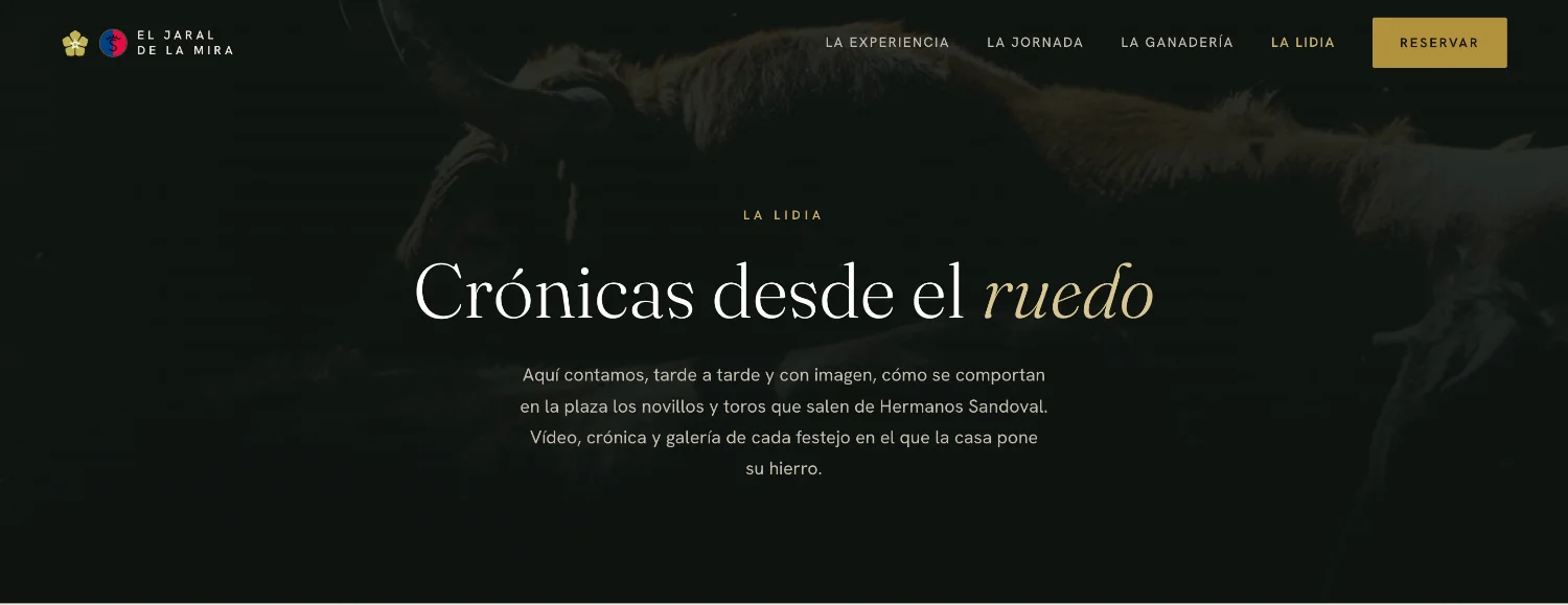 Sección La Lidia de la web
